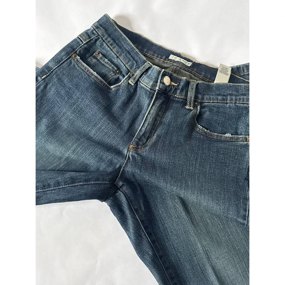 TINT Womens Dark Wash Embroidered Floral Back Pocket Bootcut Jeans Size 4